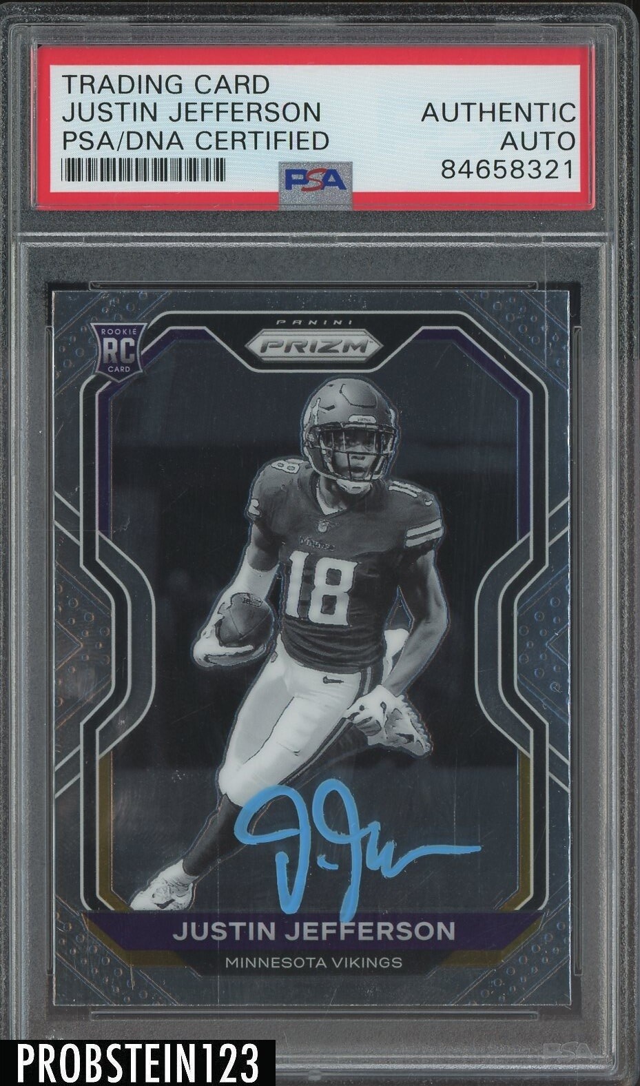 Justin Jefferson Signed 2020 Prizm SP RC Rookie PSA/DNA Certified AUTO
