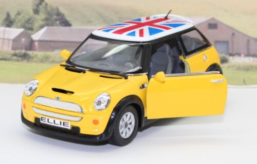 PERSONALISED PLATE GIFT Diecast BMW Mini Toy Car Model Boys Girls Mum Present - Picture 1 of 7