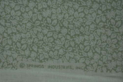 24" Long, Vintage, Off-White Leaves on Green Quilt Cotton, Springs, P2029 - Picture 5 of 5