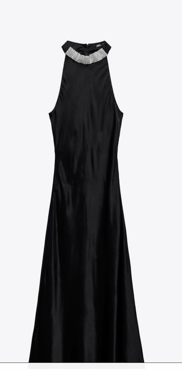 zara beaded slip dress NWT ZARA SLIP DRESS WITH BEADED COLLAR XL (FINAL PRICE 99.00)