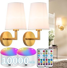 Battery Powered Wall Sconce Set Of 2,Wireless Rechargeable Wall Sconce With Remo