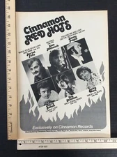 Rare Original VTG 1974 Cinnamon Records Red Hots Poster Style Music Ad Art Print