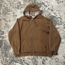 LL Bean KATAHDIN IRON WORKS Hoodie Size Large Full Zip Sweatshirt Sherpa Lined