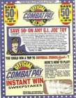 1990 GI Joe COMBAT PAY $0.50 OFF insert scratched sweepstakes game JTC P922A