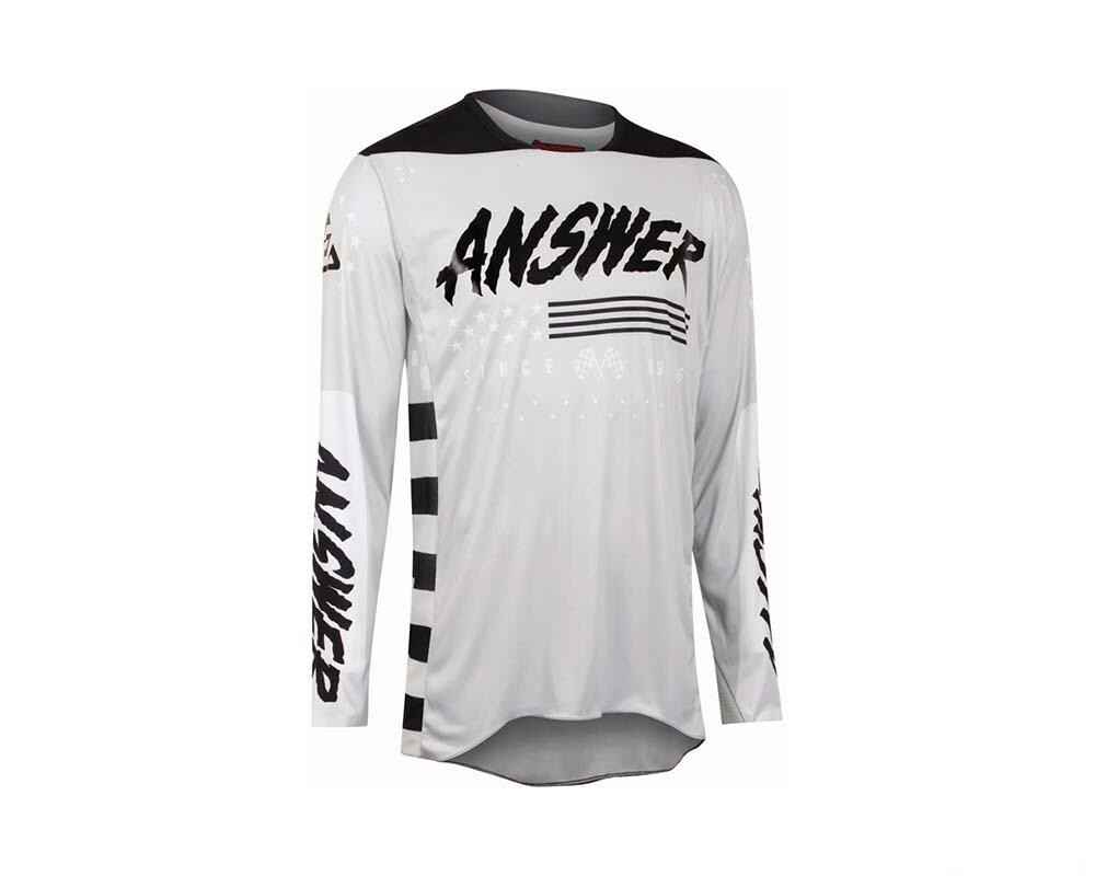 NEW ANSWER A22 ELITE REDZONE JERSEY, 446944, GHOST/BLACK, MEDIUM