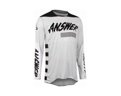 NEW ANSWER A22 ELITE REDZONE JERSEY, 446944, GHOST/BLACK, MEDIUM