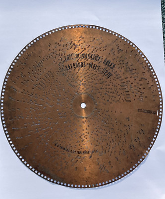 Vtg Regina MUSIC BOX DISC 20 3/4  Metal The Monestary Bells 5270 20.75 Lefebure