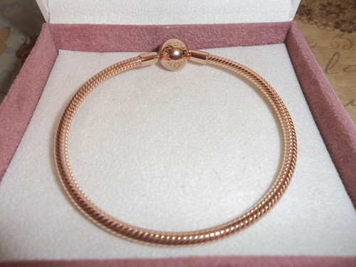 Genuine Authentic Pandora Rose Gold Moments Snake Chain Bracelet 580728 19cm - Picture 2 of 3