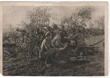 1931 Red Army Maneuvers Artillery in Disguise Military OLD Russian Postcard