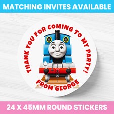 THOMAS TANK ENGINE SWEET CONE STICKERS PERSONALISED PARTY LABELS ANY BIRTHDAY