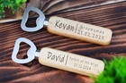 Personalised Bottle Opener Natural Wooden Handle Engraved with Any Name Any Word