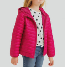 new Girl's Hooded Puffer Jacket - Cat  Jack sz S 6/7years Hot Pink Coat Top
