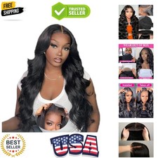 5x5 Glueless Wigs Human Hair Pre Plucked Pre Cut 24 Inch Body Wave Lace Front...