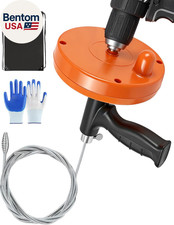 Drain Auger, 25FT Drain Snake with Drill Adapter, Flexible Plumbing Snake Clog R