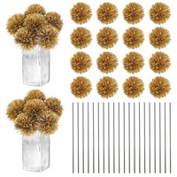 "30X Kunstblumen Chrysanthemen 11\" Gold FüR Zuhause/Hochzeit/Party/Weihn."