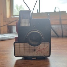Vintage Imperial Debonair Box Camera Herbert George Co Chicago Black Red USA