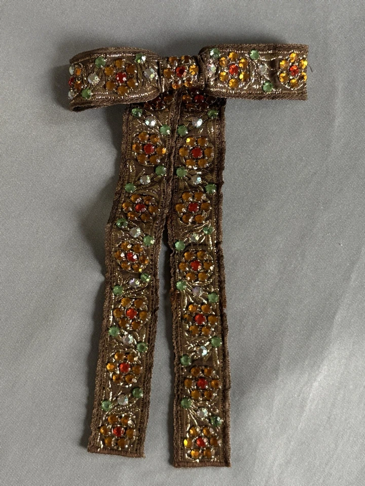 70S NORSELL ORIGINALS ROCKABILLYBROWN BOW TIE Rhinestones - Image 2 of 4