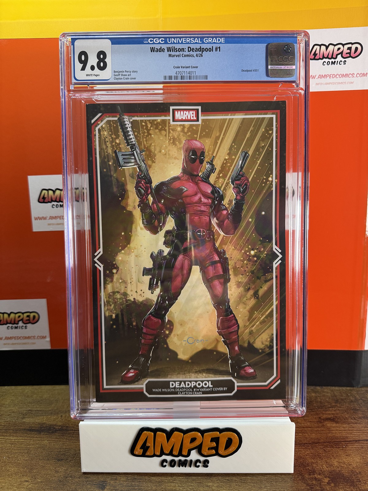 Wade Wilson Deadpool 1 CGC 9.8 Crain Variant Marvel Comics