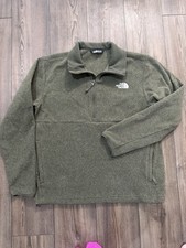 The North Face TKA 100 Quarter Zip Fleece Pullover Olive Green Men s Medium