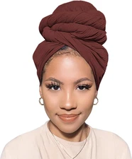 Head Wraps for Black Women African Head Wrap Lightweight for Women Long Plain Tu