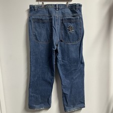 Vintage 90s FUBU Carpenter Jeans size 42 Blue Baggy Wide Leg Hip Hop Y2K Denim