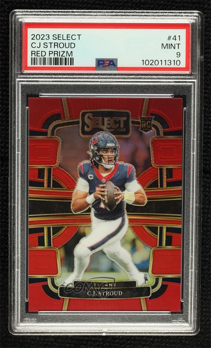 2023 Panini Select Concourse Red Prizm /99 CJ Stroud PSA 9 MINT Rookie RC 03qf