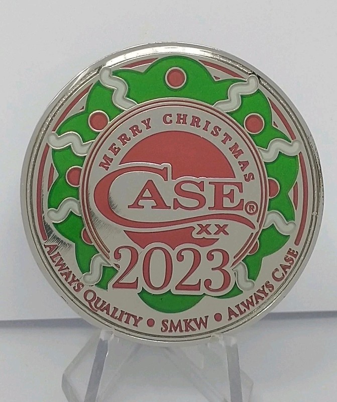 Case XX 2023 Enamel Silver Round 50mm Merry Christmas Gingerbread Man SMKW