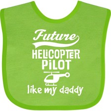 Inktastic Future Helicopter Pilot Like Daddy Baby Bib Dad Clothing Infant