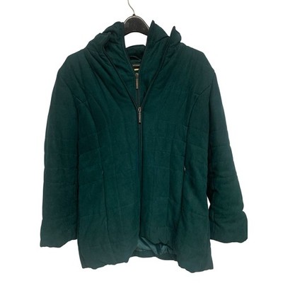 Liz Claiborne Petite Faux Fur Hooded Winter Coat   Teal Green PXL