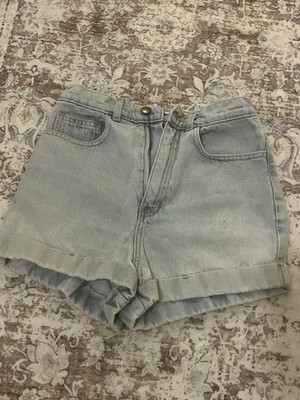 Original American Apparel High Waisted Light Wash Denim Shorts