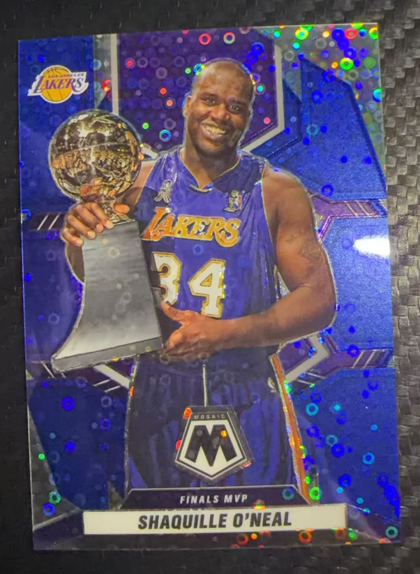 Shaquille O'Neal 2021-22 Panini Mosaic 44/85 Blue Disco Lakers #297