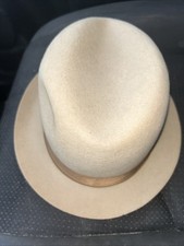 Vintage 1950s 1960s Excellent Champ Men's Felt Fedora Hat Size 6 7/8 Biege