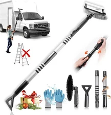 72 Extendable Snow Removal for Car, 3 in 1 Ice Scrapers and Snow Brush 