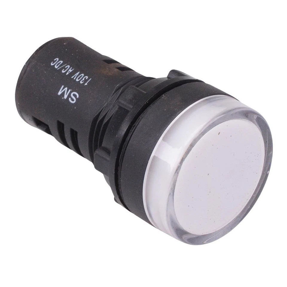 Weiß 22mm LED Pilot-Anzeigeleuchte 130V AC/DC - Bild 1 von 1