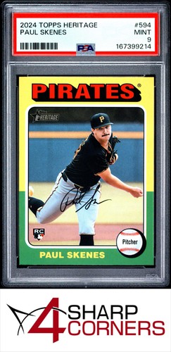 2024 TOPPS HERITAGE #594 PAUL SKENES RC PIRATES PSA 9