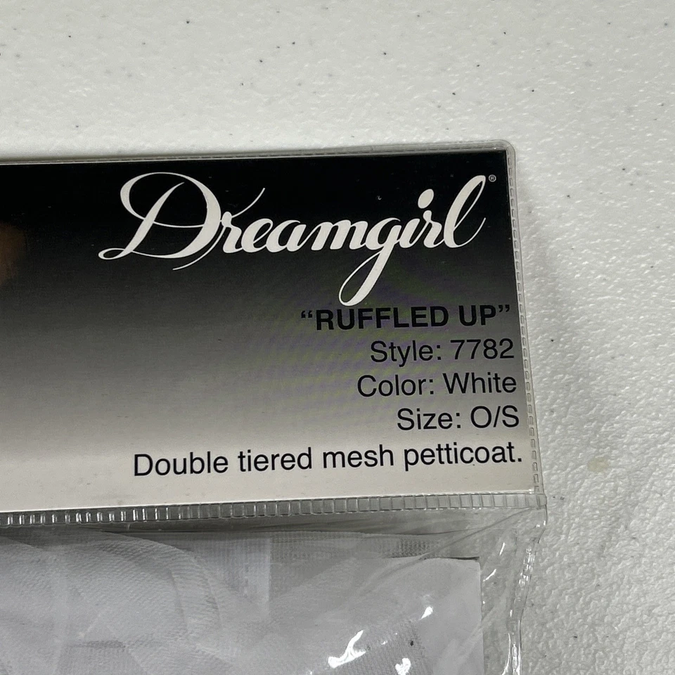 Layered White Underskirt Petticoat Ruffled Size One Size Double Tiered 7782 - Image 2 of 4