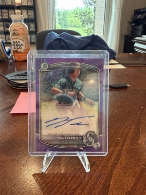 2025 Bowman Mega Box Jonny Farmelo Purple Autograph /199 Seattle Mariners