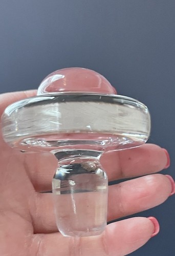 Tappo decanter vintage polacco in vetro trasparente soffiato a mano grande 10,5 pollici - Foto 5 di 8