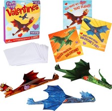 Playhouse Flying Dragons Valentines Day Cards, 28Pk  Envelopes-Paper Airplanes