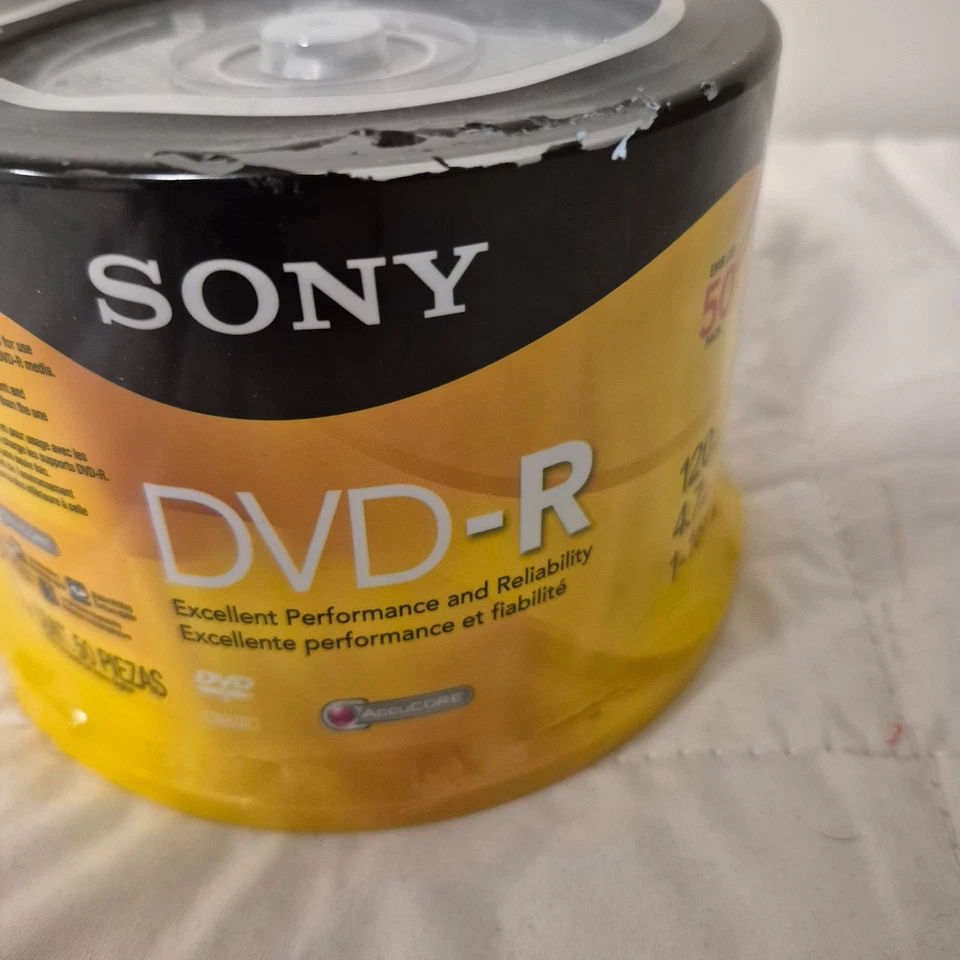 Sony DVD-R 50 Pack 4.7 GB 120 Min Blank Media Disc 1x-16x New Sealed - Image 3 of 4