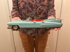Vintage Bandai Tin Litho 11 Cadillac Friction Drive JAPAN 1959 (NICE!)