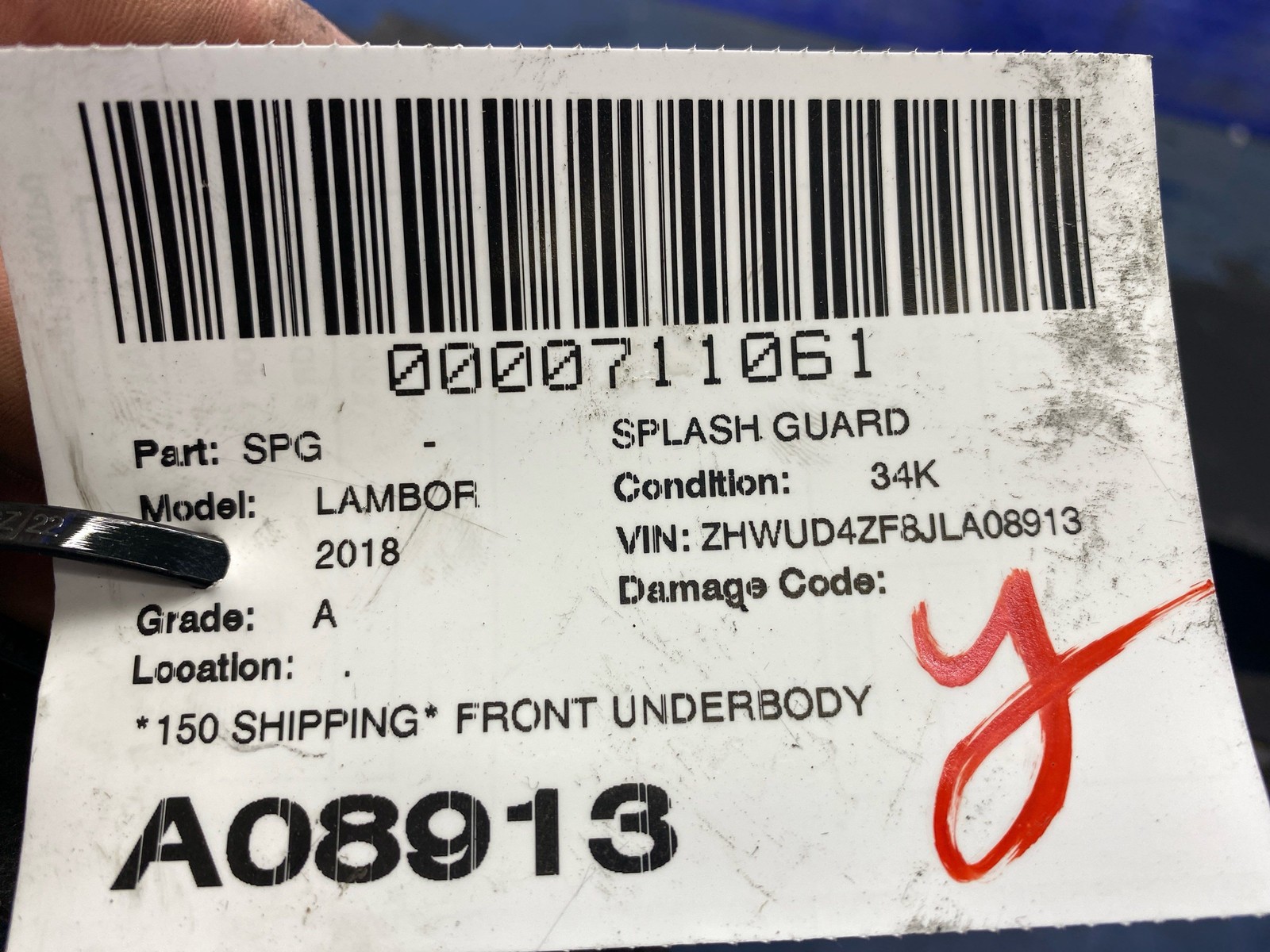 LAMBORGHINI HURACAN LP640-4 PERFORMANTE FRONT UNDERBODY SPLASH SHIELD PANEL