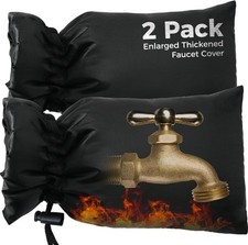 Outdoor Faucet Covers for Winter Freeze Protection, 2 Pack 2 Pack, Black
