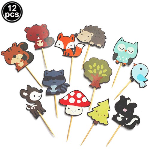 Woodland Animals Party Supplies Disposable Tableware Tablecloth Happy Birthday B - Picture 29 of 31