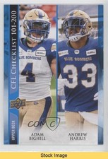 2021 Upper Deck CFL Checklist Blue Andrew Harris Adam Bighill #200 READ 0sh0