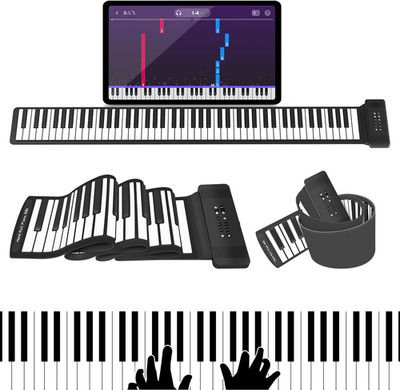 88Keys Roll up Piano Keyboard,  Portable Foldable Hand Roll Keyboard Piano,108 R