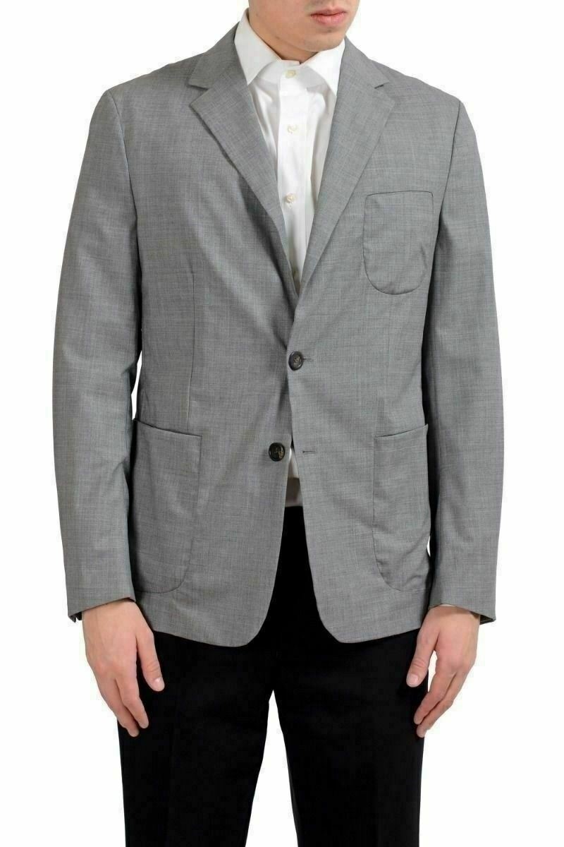 Мужской шерстяной стрейчевый блейзер Malo серого цвета на двух пуговицах спортивное пальто цена US 40 IT 50 41090₽
