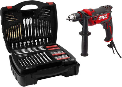 Skil 7.5 Amp 1/2-In Corded Hammer Drill with 100Pcs Drill Bit Set with Variable 