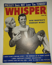 Whisper June 1957 Elvis Presley Jayne Mansfield Dorothy Lamour Dane Clark