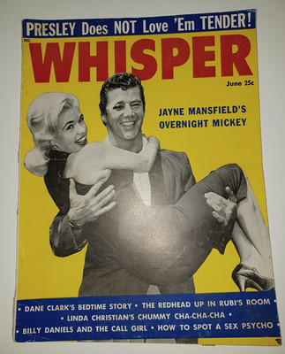 Whisper June 1957 Elvis Presley Jayne Mansfield Dorothy Lamour Dane Clark